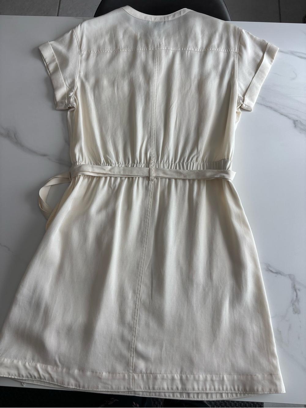 Banana Republic Off-White Utility dress 100% Tencel sz Small - Picture 7 of 14